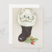 ヴィンテージキットインクリスマスストッキング シーズンカード (正面/裏面)