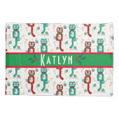 ヴィンテージキットカットかわいいクリスマスピローケース 枕カバー (裏面)