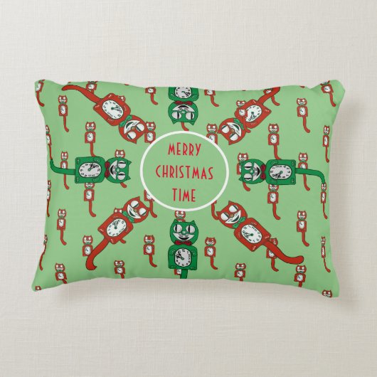 ヴィンテージキットカットクロッククリスマス アクセントクッション (裏面)