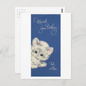 ヴィンテージキットベレーテッド誕生日カード ポストカード (正面/裏面)