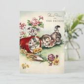 ヴィンテージキットンおもしろいオン誕生日 シーズンカード (スタンド正面)