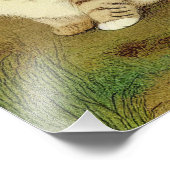 ヴィンテージキットンイラストレーションと花 フォトプリント            (角)