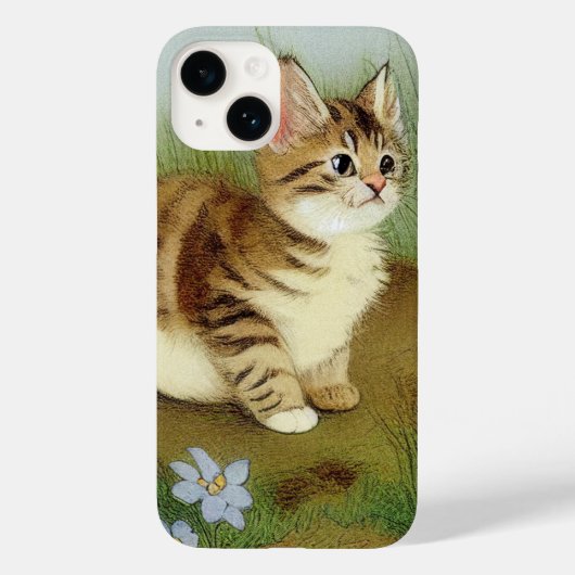 ヴィンテージキットンイラストレーションと花 Case-Mate iPhoneケース (裏面)