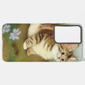 ヴィンテージキットンイラストレーションと花 SAMSUNG GALAXYケース (左側面)