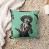 ヴィンテージキットン女性のカーボーイクッション クッション (ブランケット)