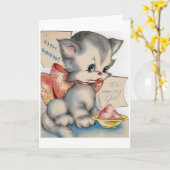 ヴィンテージキットン親愛小さな女の子誕生日カード カード (黄色い花)