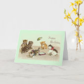 ヴィンテージキットン誕生日グリーティングカード カード (黄色い花)