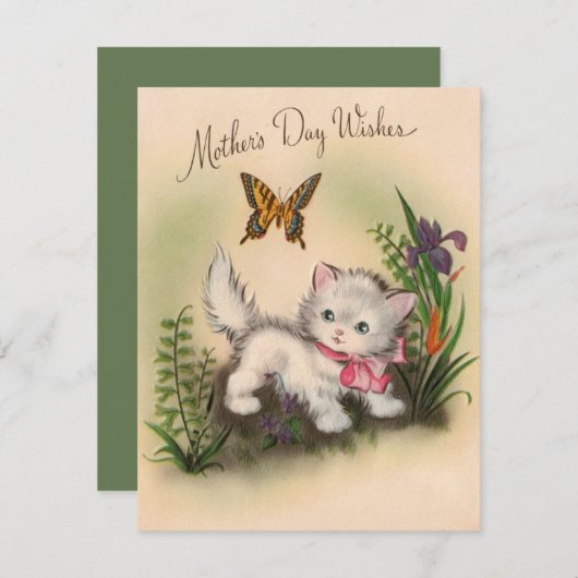 ヴィンテージキットン&バタフライ母ウィッシュ シーズンカード (正面/裏面)