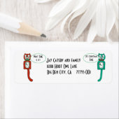 ヴィンテージキット猫ノックかわいい差出人住所ラベル ラベル (インサイチュ)