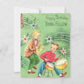 ヴィンテージキッ遊ズ楽器誕生日 カード (正面)