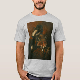 ヴィンテージキツネとアナグマ探偵Tシャツ Tシャツ