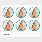 ヴィンテージキツネアクア樺の木ツリースノーフレークホリデーシール ラウンドシール (シート)