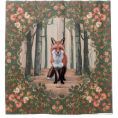 ヴィンテージキツネインウッズ自然アインスパイアート シャワーカーテン (正面)