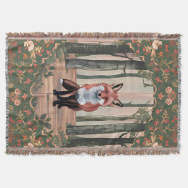 ヴィンテージキツネインウッズ自然アインスパイアート スローブランケット
