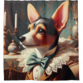 ヴィンテージキツネテリア絵画ズ シャワーカーテン (正面)