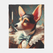 ヴィンテージキツネテリア絵画ズ フリースブランケット (正面)