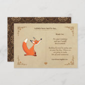 ヴィンテージキツネノートカード サンキューカード (正面/裏面)