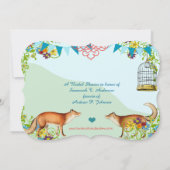 ヴィンテージキツネバンティンガーデンブライダルシャワー招待状 招待状 (裏面)