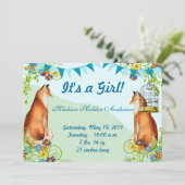 ヴィンテージキツネバンティンガーデンベビーガールアナウンス 案内状 (スタンド正面)