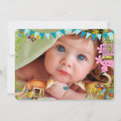 ヴィンテージキツネバンティンガーデンベビーガールアナウンス 案内状 (裏面)