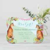 ヴィンテージキツネバンティンガーデンベビーガールアナウンス 案内状 (スタンド正面)