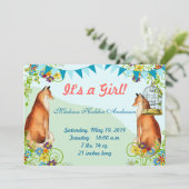 ヴィンテージキツネバンティンガーデンベビーガールアナウンス 案内状 (スタンド正面)