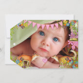 ヴィンテージキツネバンティンガーデンベビーガールアナウンス 案内状 (裏面)