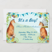 ヴィンテージキツネバンティンガーデン男の赤ちゃん発表 案内状 (正面)