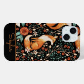ヴィンテージキツネフローラボタニックパターンスクリプト名 Case-Mate iPhoneケース (裏面 (横))