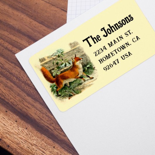 ヴィンテージキツネリターンラベルコテージコア ラベル