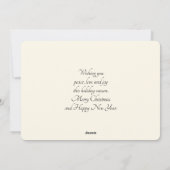 ヴィンテージキツネレトロクリスマスウィンターシーン シーズンカード (裏面)