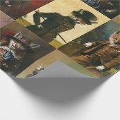 ヴィンテージキツネ入り衣類包み紙 ラッピングペーパー (角)