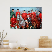 ヴィンテージキツネ狩りポスター ポスター (キッチン)