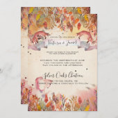 ヴィンテージキツネ結婚式招待状 招待状 (正面/裏面)