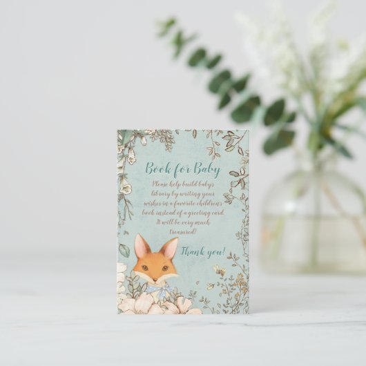 ヴィンテージキツネ花模様本 エンクロージャーカード (スタンド正面)