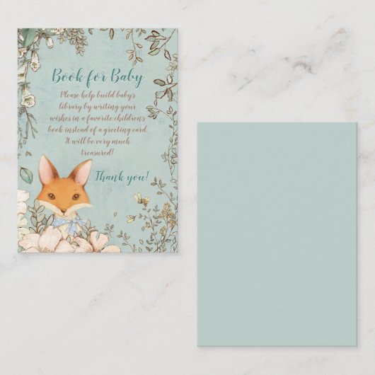 ヴィンテージキツネ花模様本 エンクロージャーカード (正面/裏面)