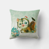 ヴィンテージキティパーソナライズされたネコ クッション (裏面)