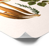 ヴィンテージキノコとワイルドフラワーグラフウォールアート ポスター (角)