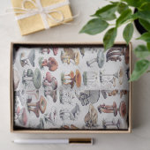 ヴィンテージキノコのコラージュの切り離し 薄葉紙 (ギフト)