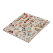 ヴィンテージキノコ菌イラストレーションI タイル (側面)