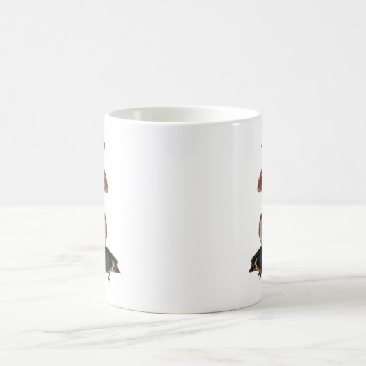 ヴィンテージキノコ魔法シュールームヘッジホッグ コーヒーマグカップ (中央)