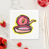 ヴィンテージキャストアイアングリドルレトロ料理アート スタンダードランチョンナプキン