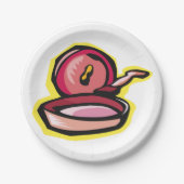 ヴィンテージキャストアイアングリドルレトロ料理アート ペーパープレート (正面)