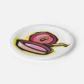 ヴィンテージキャストアイアングリドルレトロ料理アート ペーパープレート (アングル)