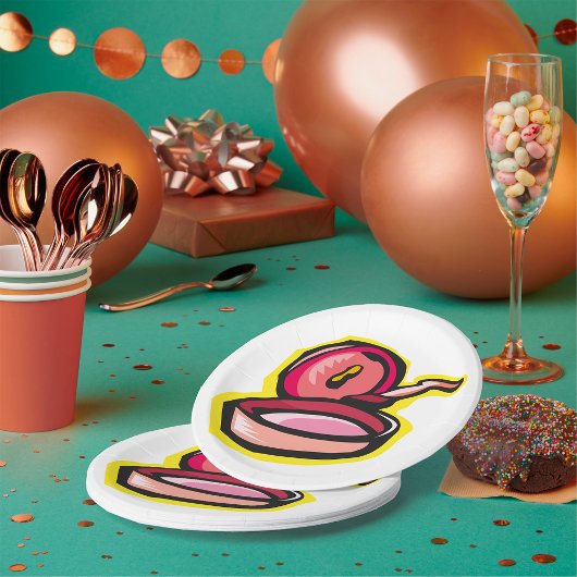 ヴィンテージキャストアイアングリドルレトロ料理アート ペーパープレート