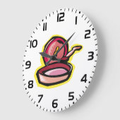 ヴィンテージキャストアイアングリドルレトロ料理アート ラージ壁時計 (傾斜)