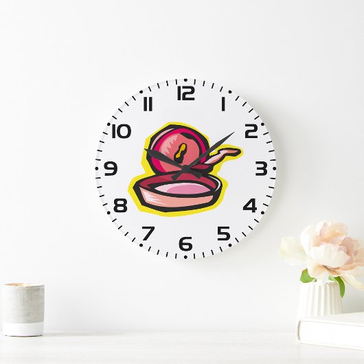 ヴィンテージキャストアイアングリドルレトロ料理アート ラージ壁時計