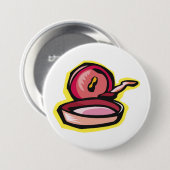 ヴィンテージキャストアイアングリドルレトロ料理アート 缶バッジ (正面&裏面)