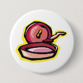 ヴィンテージキャストアイアングリドルレトロ料理アート 缶バッジ (正面)