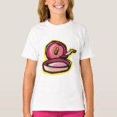 ヴィンテージキャストアイアングリドルレトロ料理アート Tシャツ (正面)